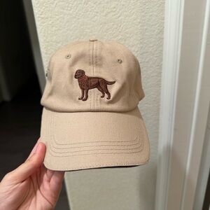 Tan Baseball Cap with Dog Embroidery